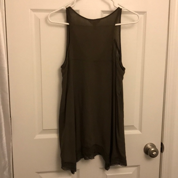 SOLD Sun and shadow olive green tank - Picture 2 of 3